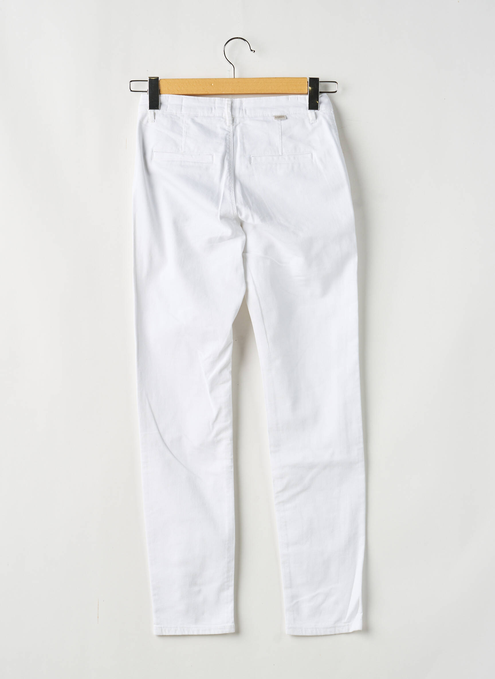 Pantalon chino tissage popeline taille normale blanc HAPPY femme