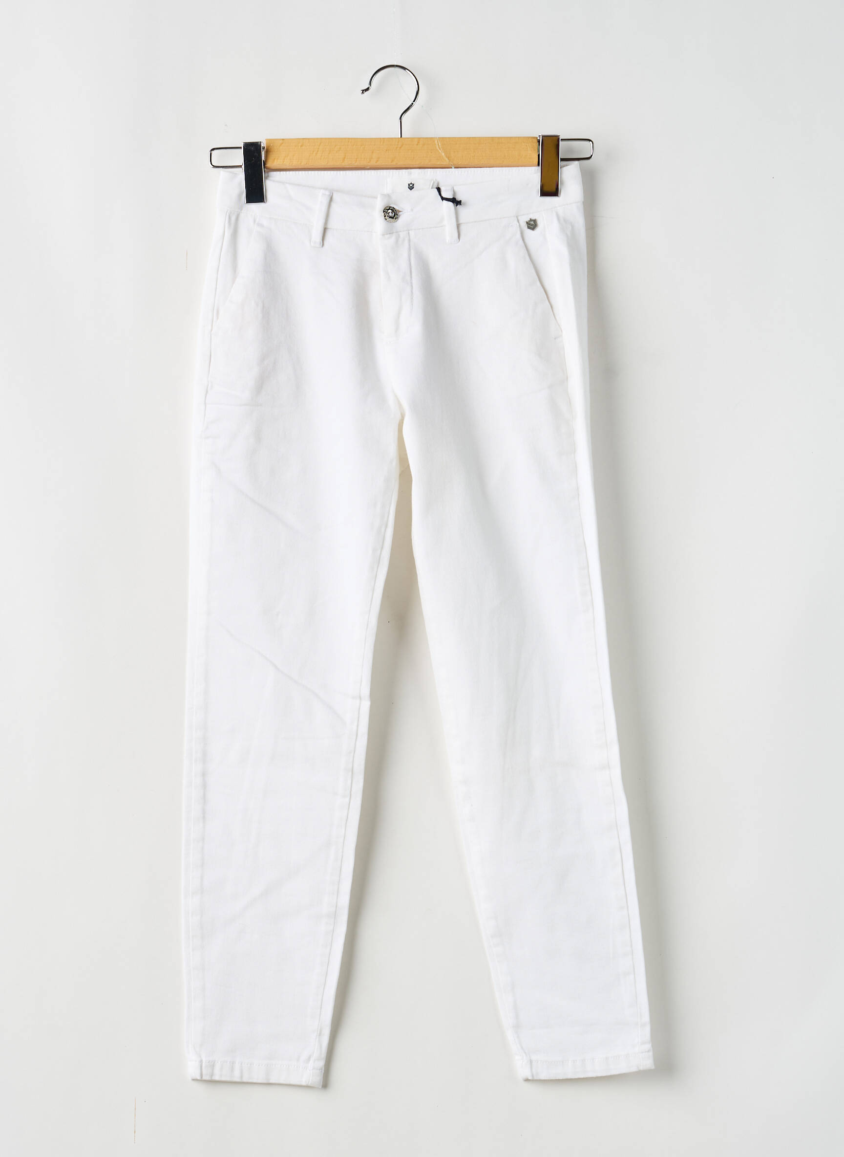 Pantalon chino tissage popeline taille normale blanc FREEMAN T.PORTER femme