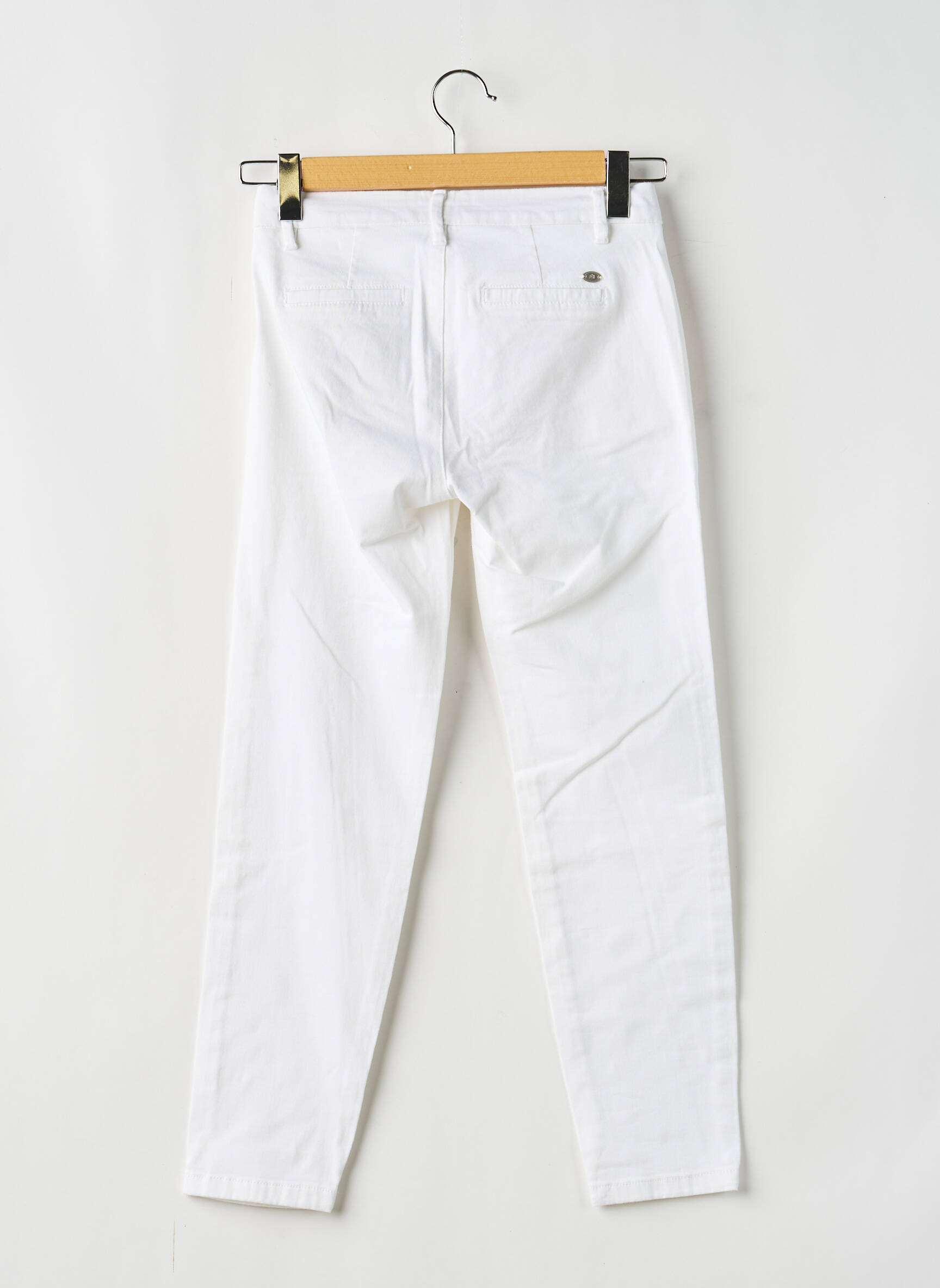 Pantalon chino tissage popeline taille normale blanc FREEMAN T.PORTER femme