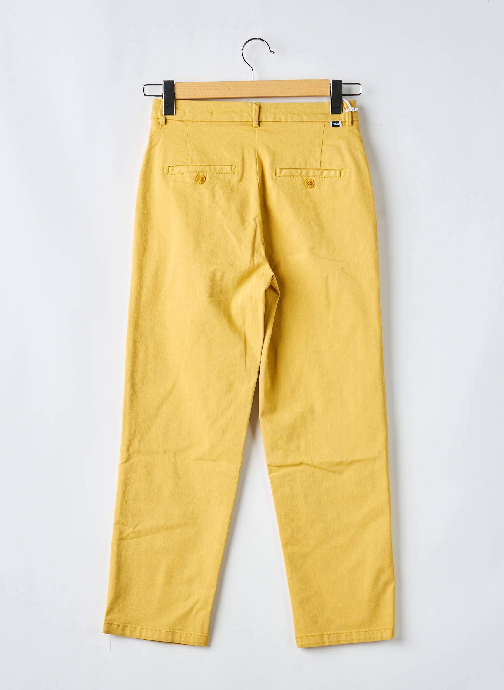 Pantalon chino tissage popeline taille normale jaune REIKO femme