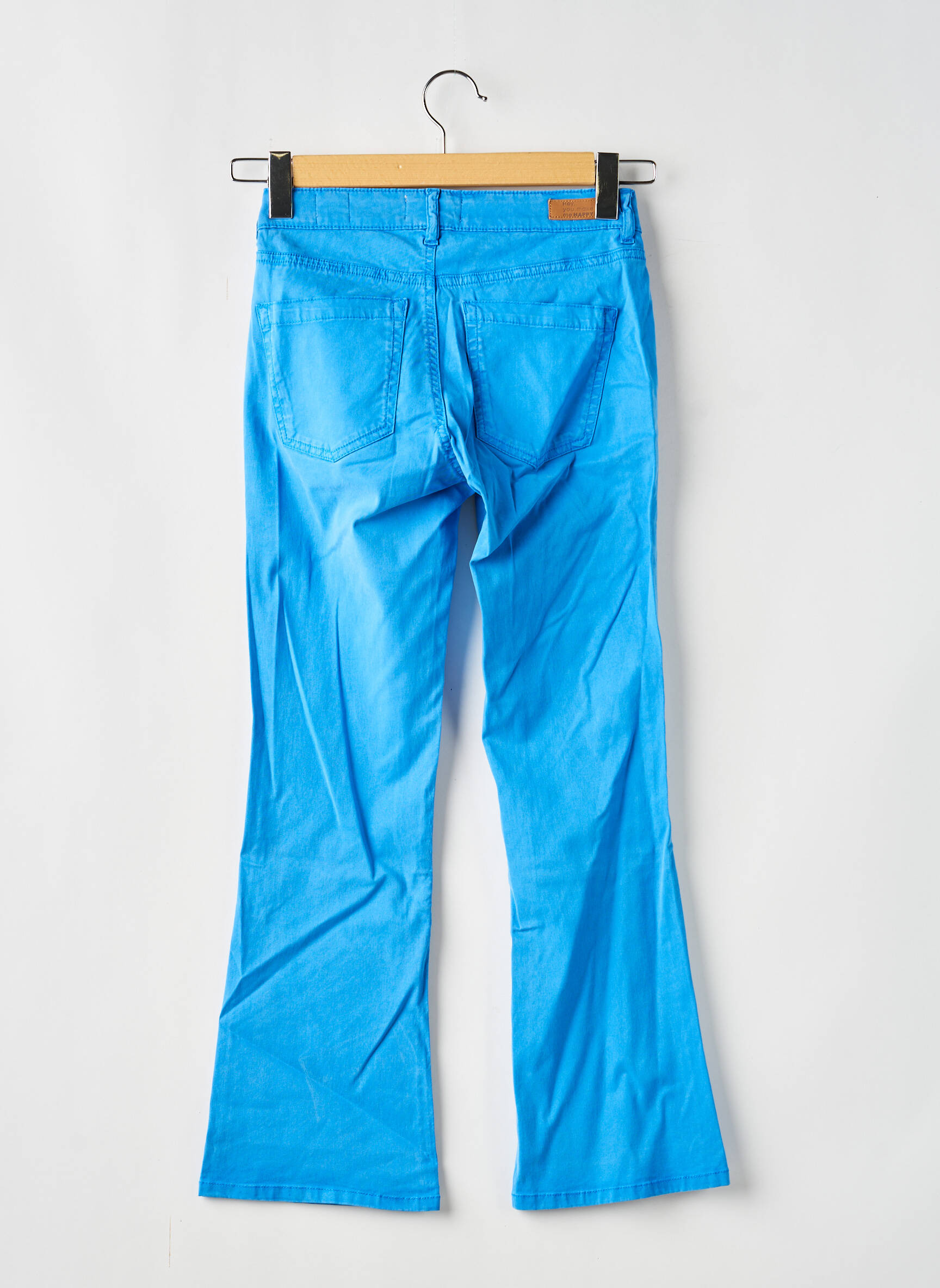 Pantalon flare stretch taille normale bleu HAPPY femme