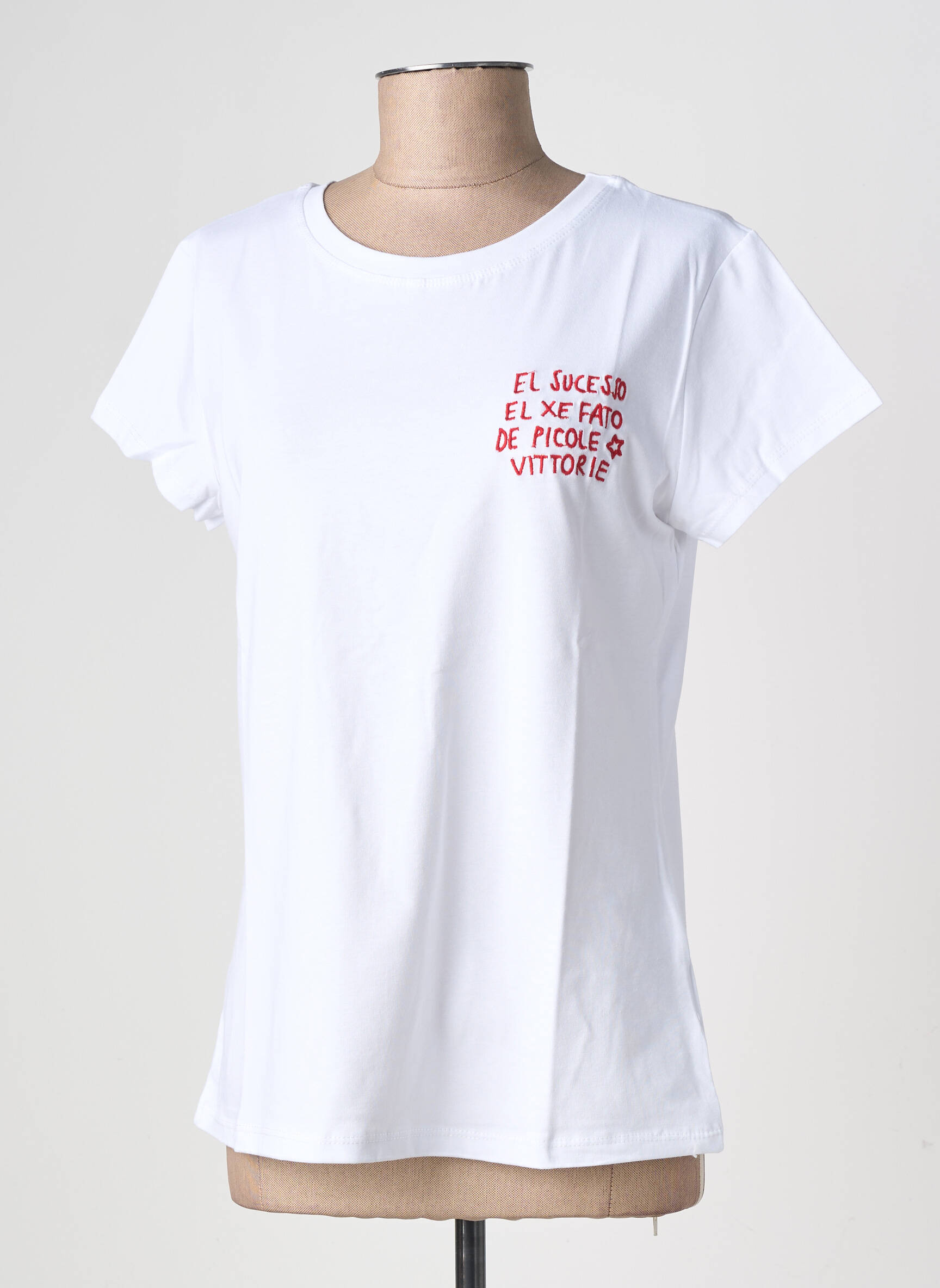 T-shirt stretch manches courtes blanc CIVICO 1 femme