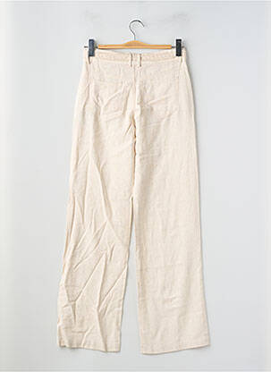 Pantalon droit fermeture zippée sous rabat boutonné beige FREEMAN T.PORTER femme
