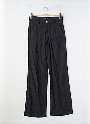 Pantalon droit fermeture zippée sous rabat boutonné noir FREEMAN T.PORTER femme
