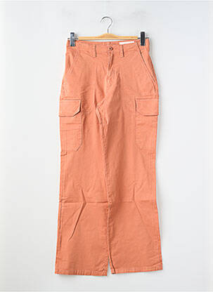 Pantalon cargo coupe droite taille normale orange REIKO femme