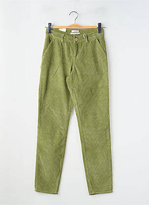 Pantalon chino fermeture zippée sous rabat boutonné taille normale vert KANOPE femme