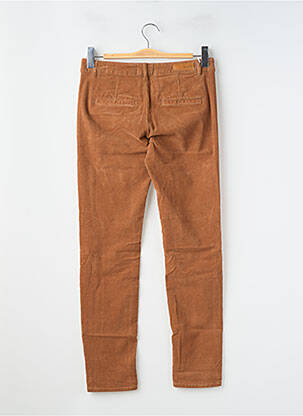 Pantalon chino fermeture zippée sous rabat boutonné taille normale marron HAPPY femme