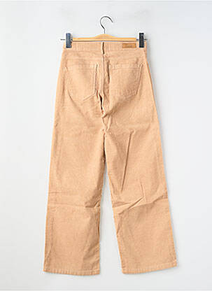 Pantalon large fermeture zippée sous rabat boutonné taille normale beige HAPPY femme