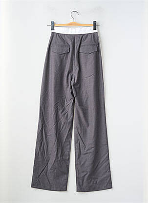 Pantalon large taille à pinces taille haute gris SUNCOO femme