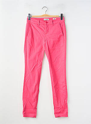 Pantalon chino tissage popeline taille normale rose HAPPY femme