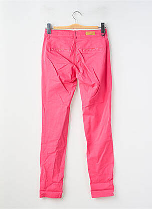 Pantalon chino tissage popeline taille normale rose HAPPY femme