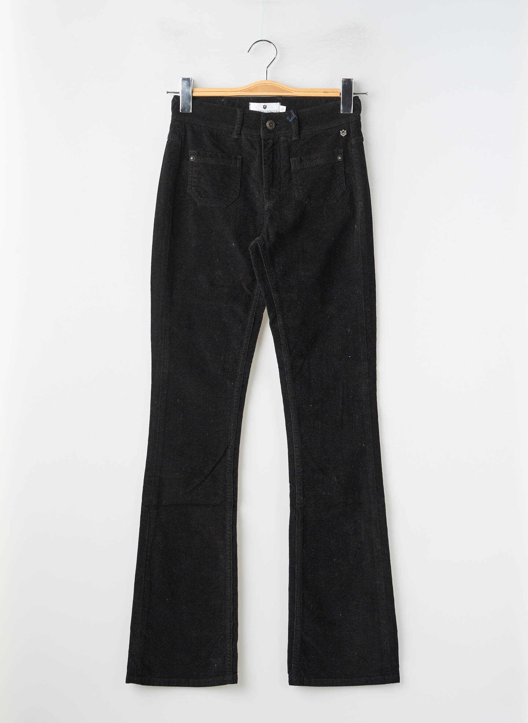 Pantalon flare stretch taille haute noir FREEMAN T.PORTER femme
