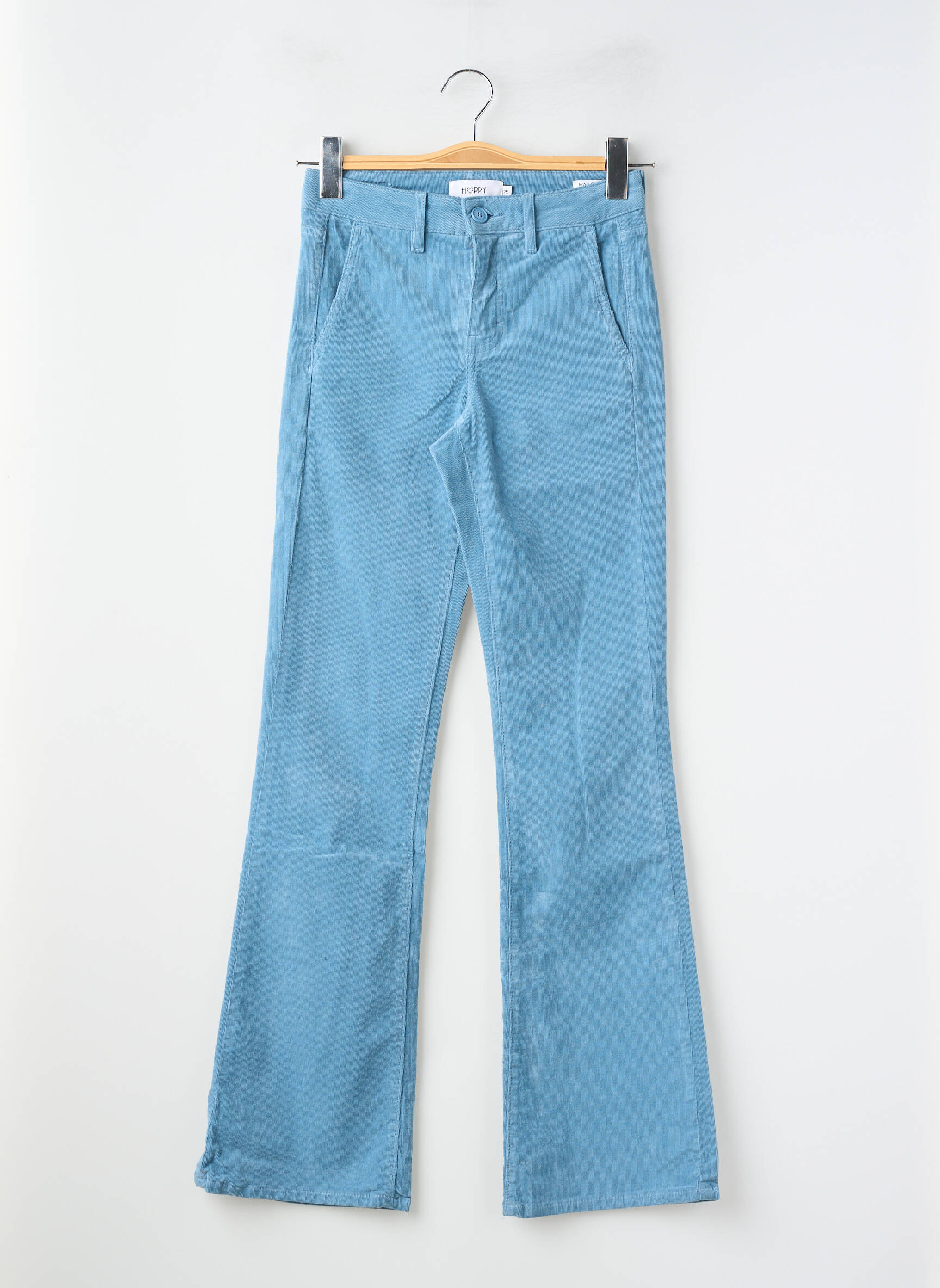 Pantalon flare stretch taille haute bleu HAPPY femme