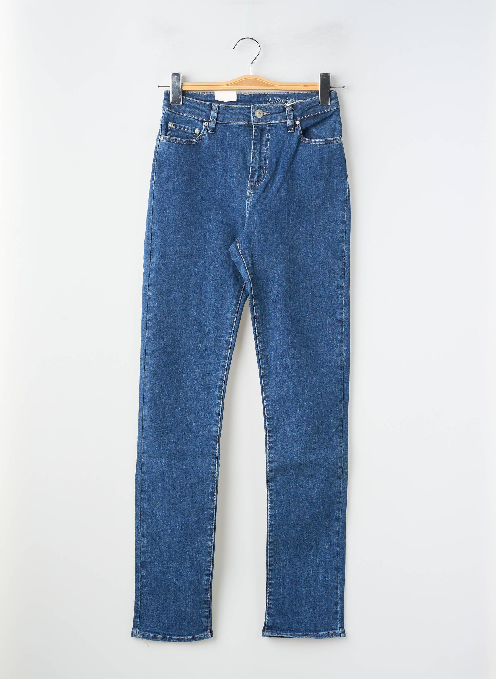 Jeans coupe droite taille haute taille haute bleu KANOPE femme