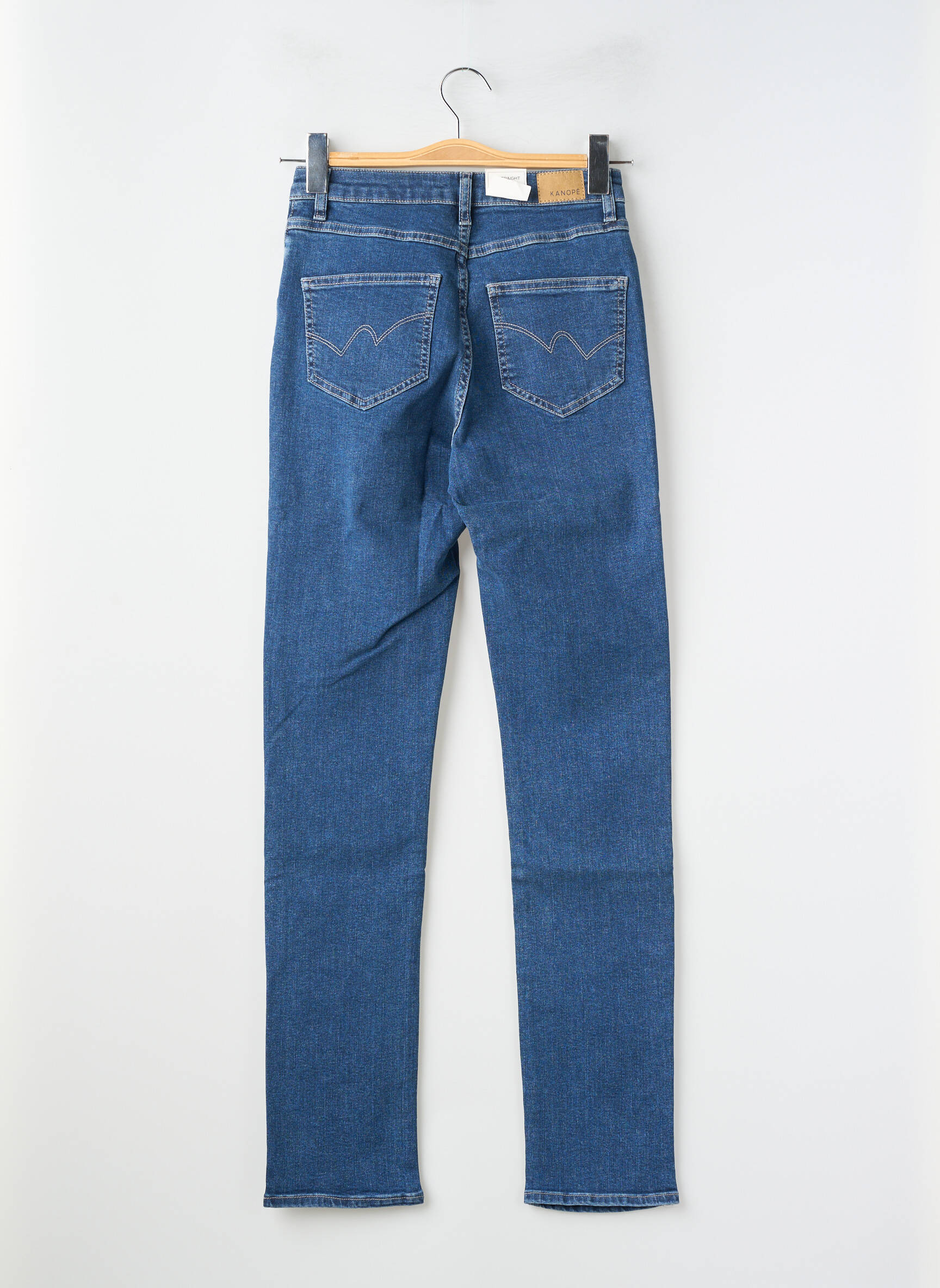 Jeans coupe droite taille haute taille haute bleu KANOPE femme
