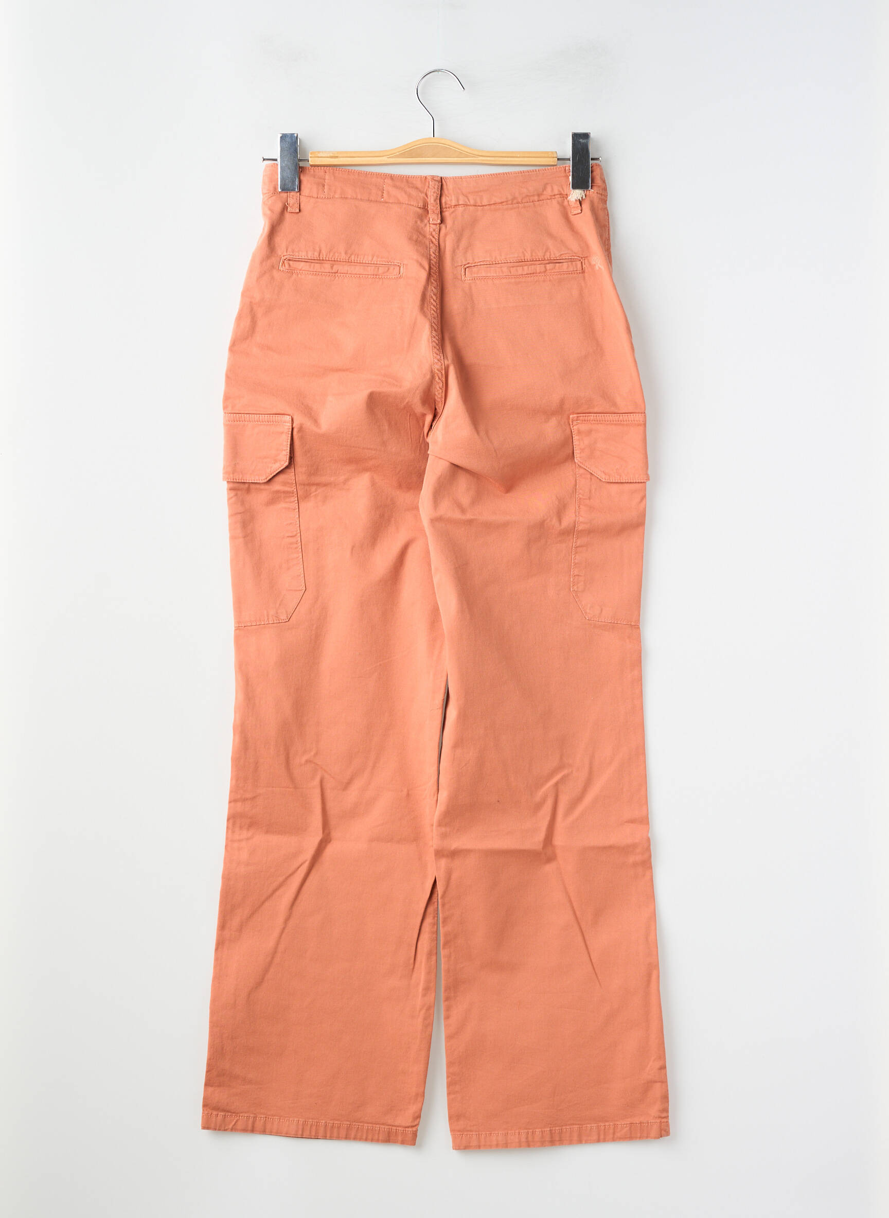 Pantalon cargo coupe droite taille normale orange REIKO femme