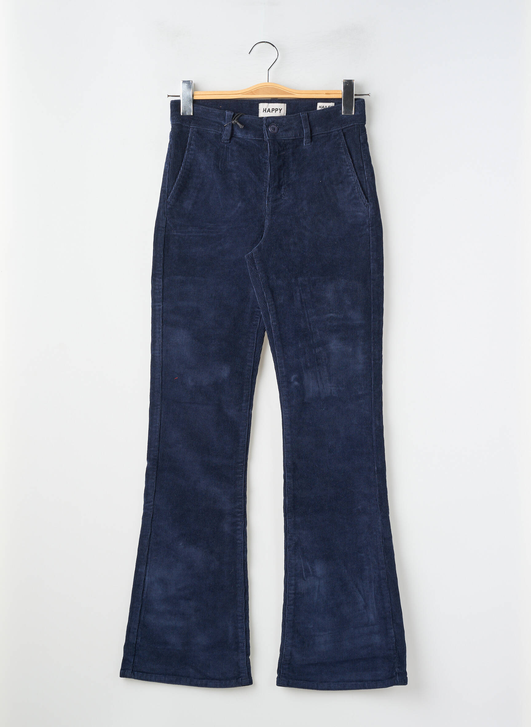 Pantalon flare stretch taille haute bleu HAPPY femme