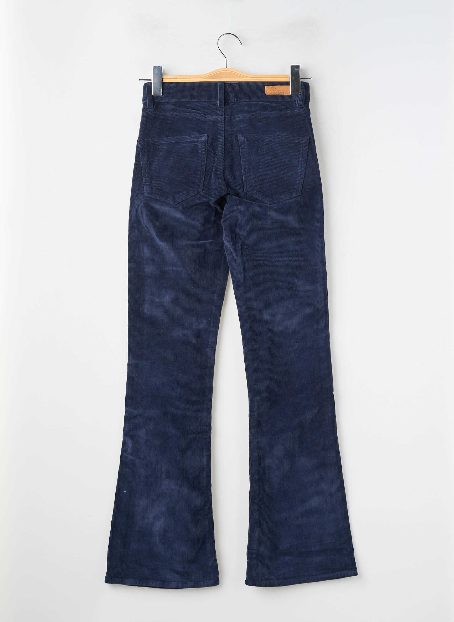 Pantalon flare stretch taille haute bleu HAPPY femme