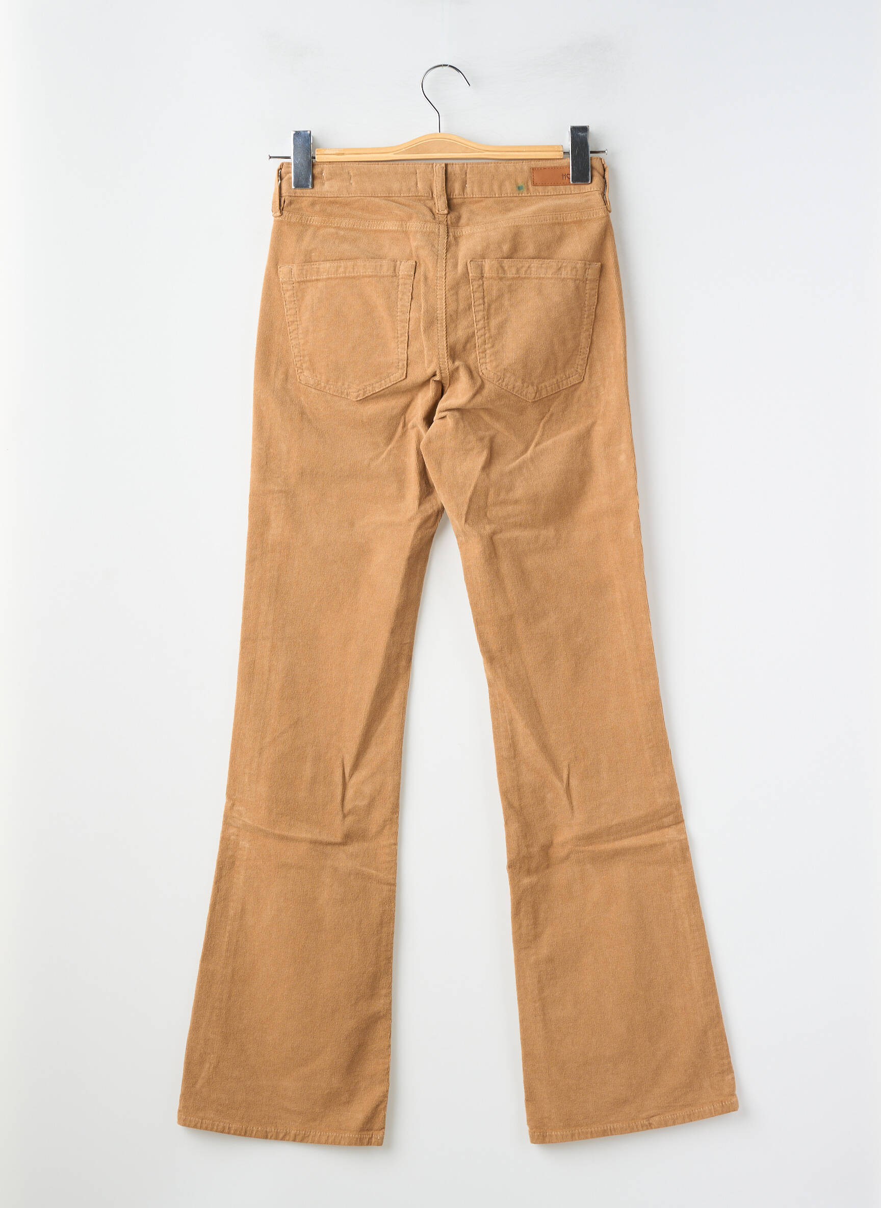 Pantalon flare stretch taille haute beige HAPPY femme