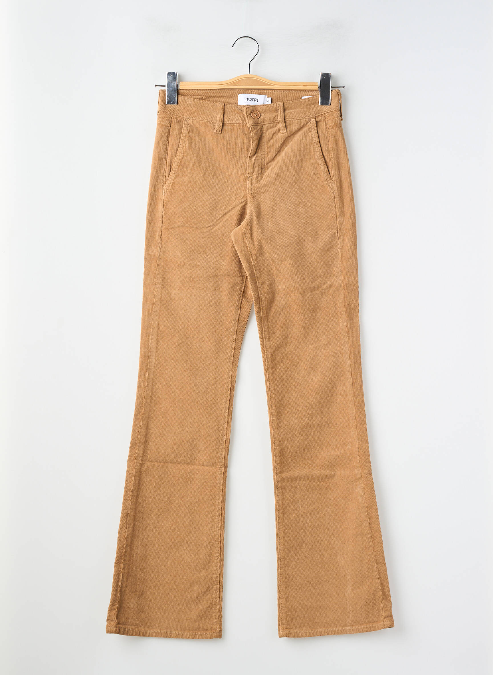 Pantalon flare stretch taille normale beige HAPPY femme