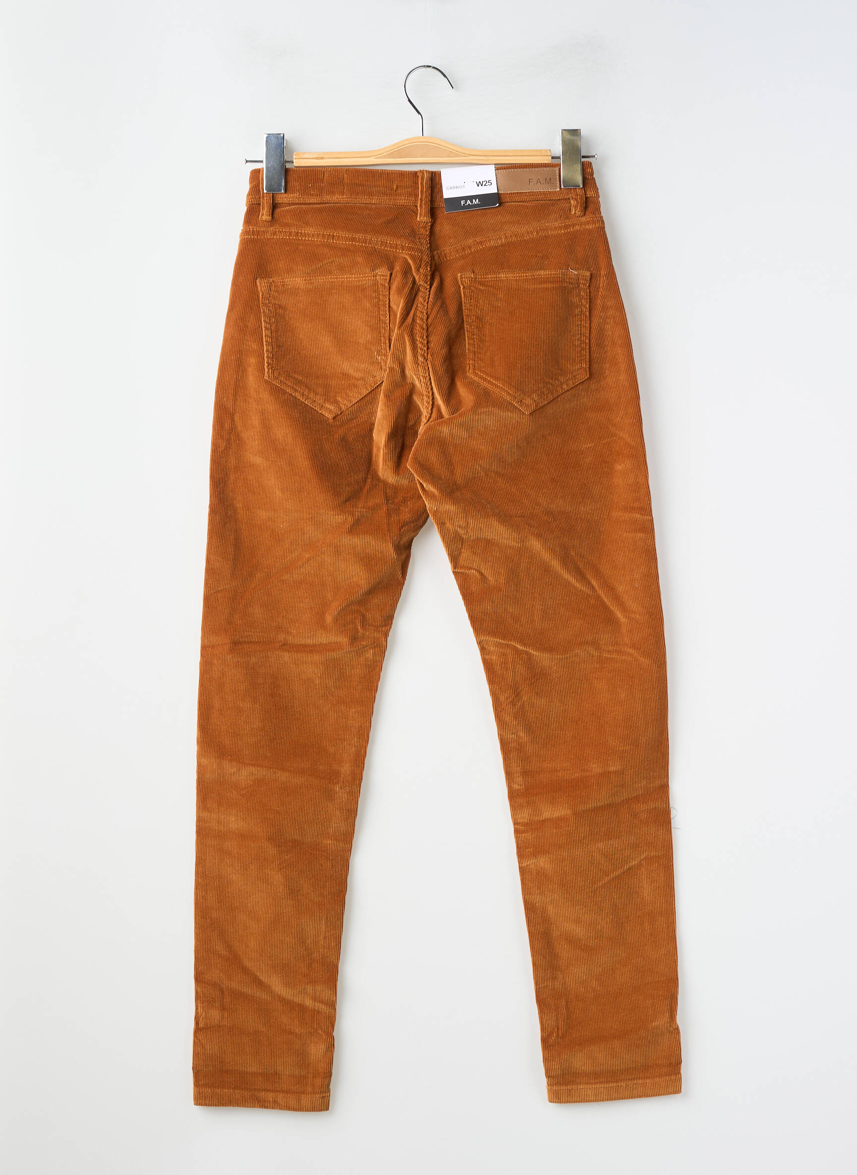 Pantalon slim stretch taille normale jaune F.A.M. femme