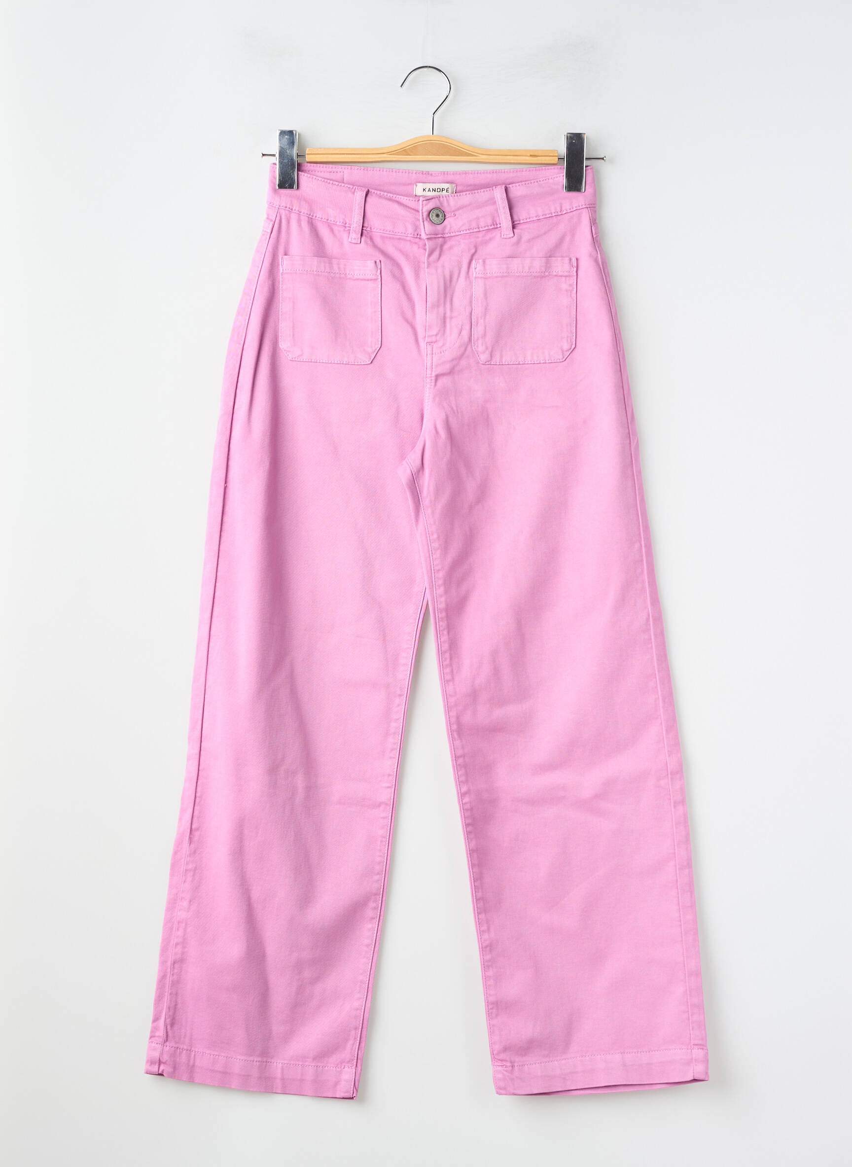 Jeans coupe large poches taille haute rose KANOPE femme