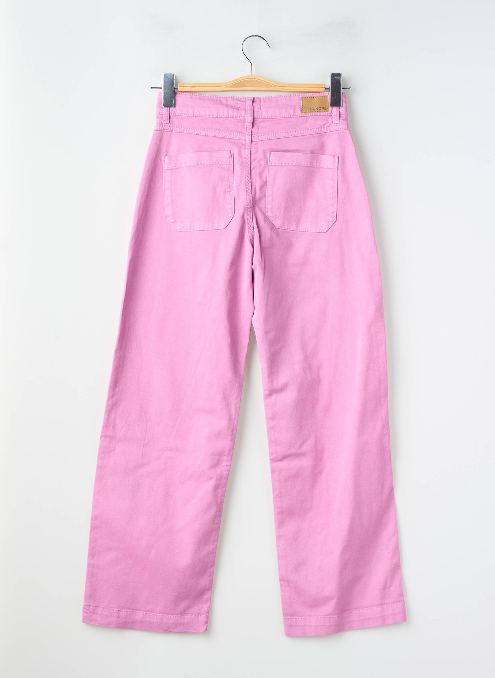 Jeans coupe large poches taille haute rose KANOPE femme