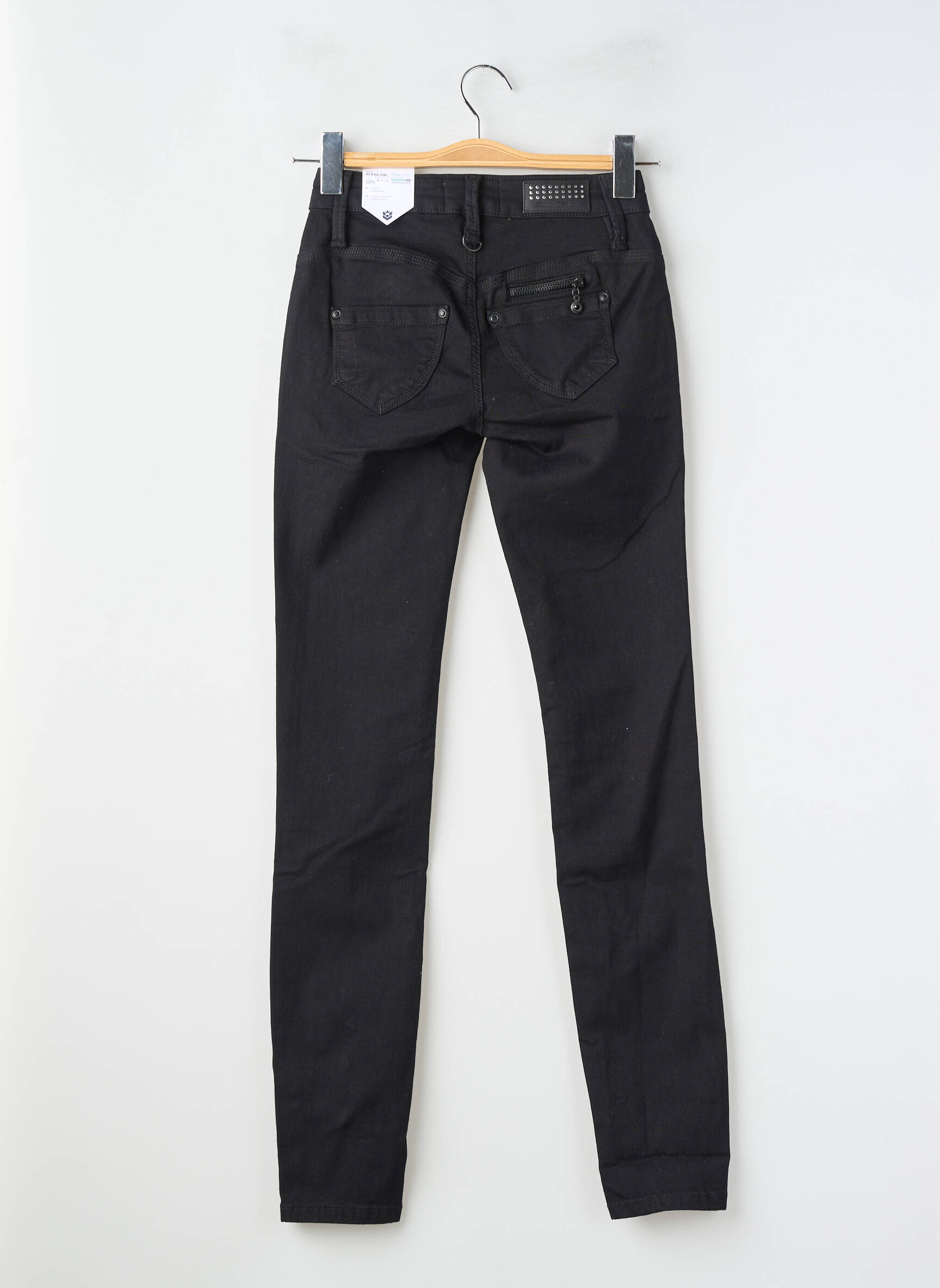 Jeans coupe slim taille haute taille haute noir FREEMAN T.PORTER femme