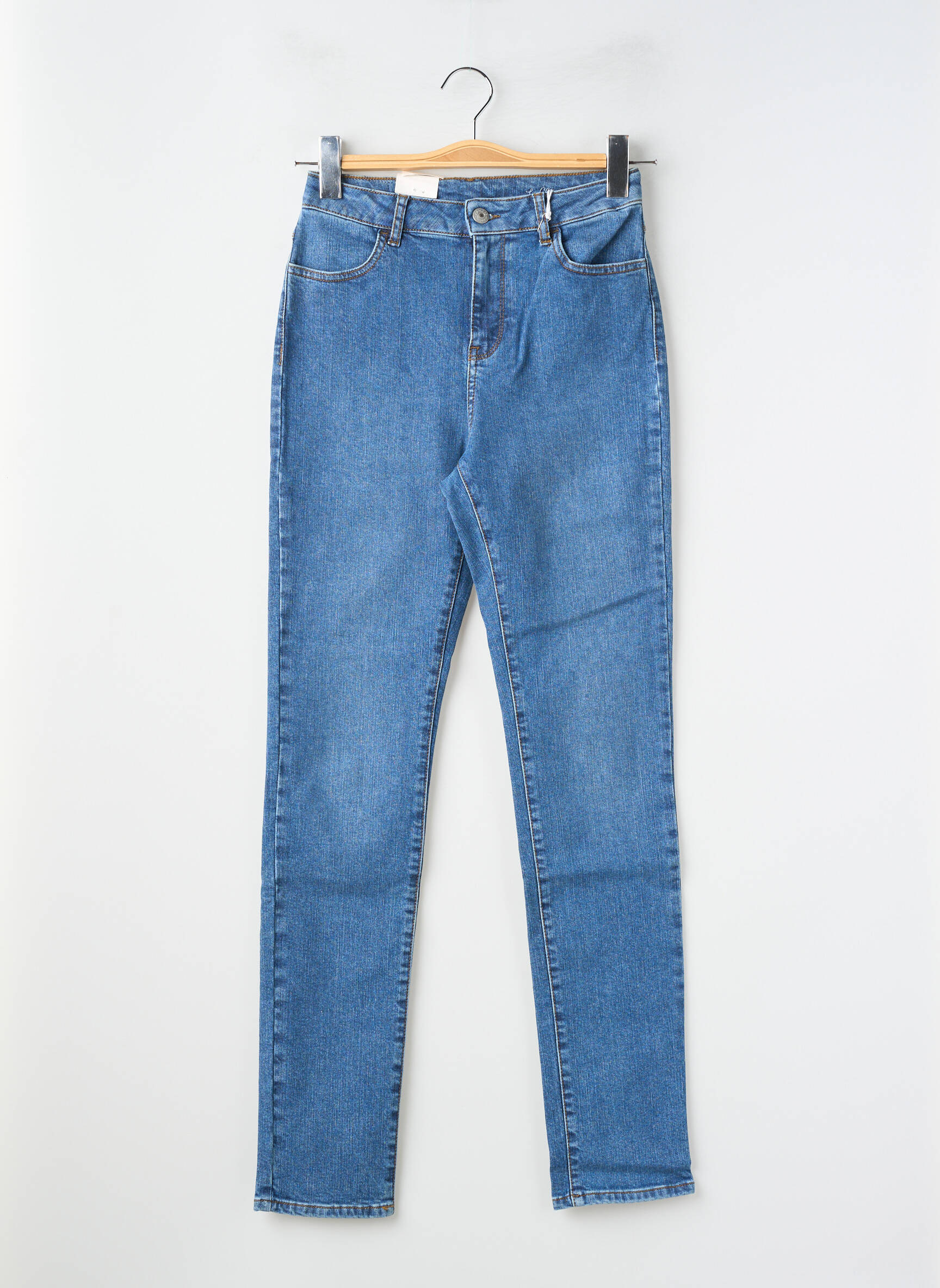 Jeans coupe slim taille haute taille haute bleu KANOPE femme