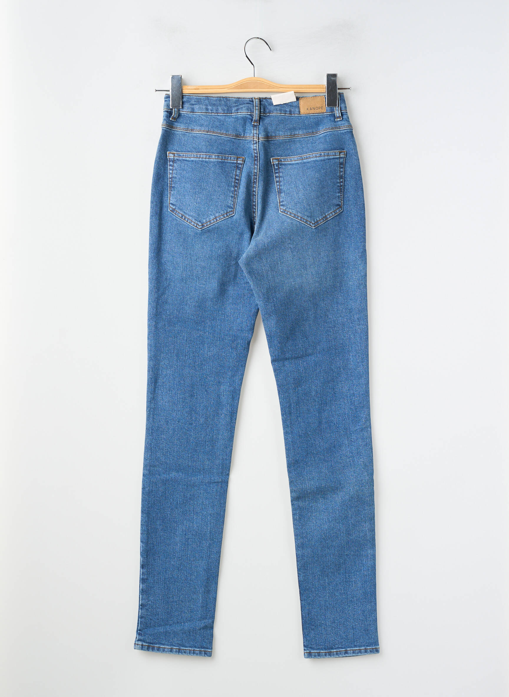 Jeans coupe slim taille haute taille haute bleu KANOPE femme