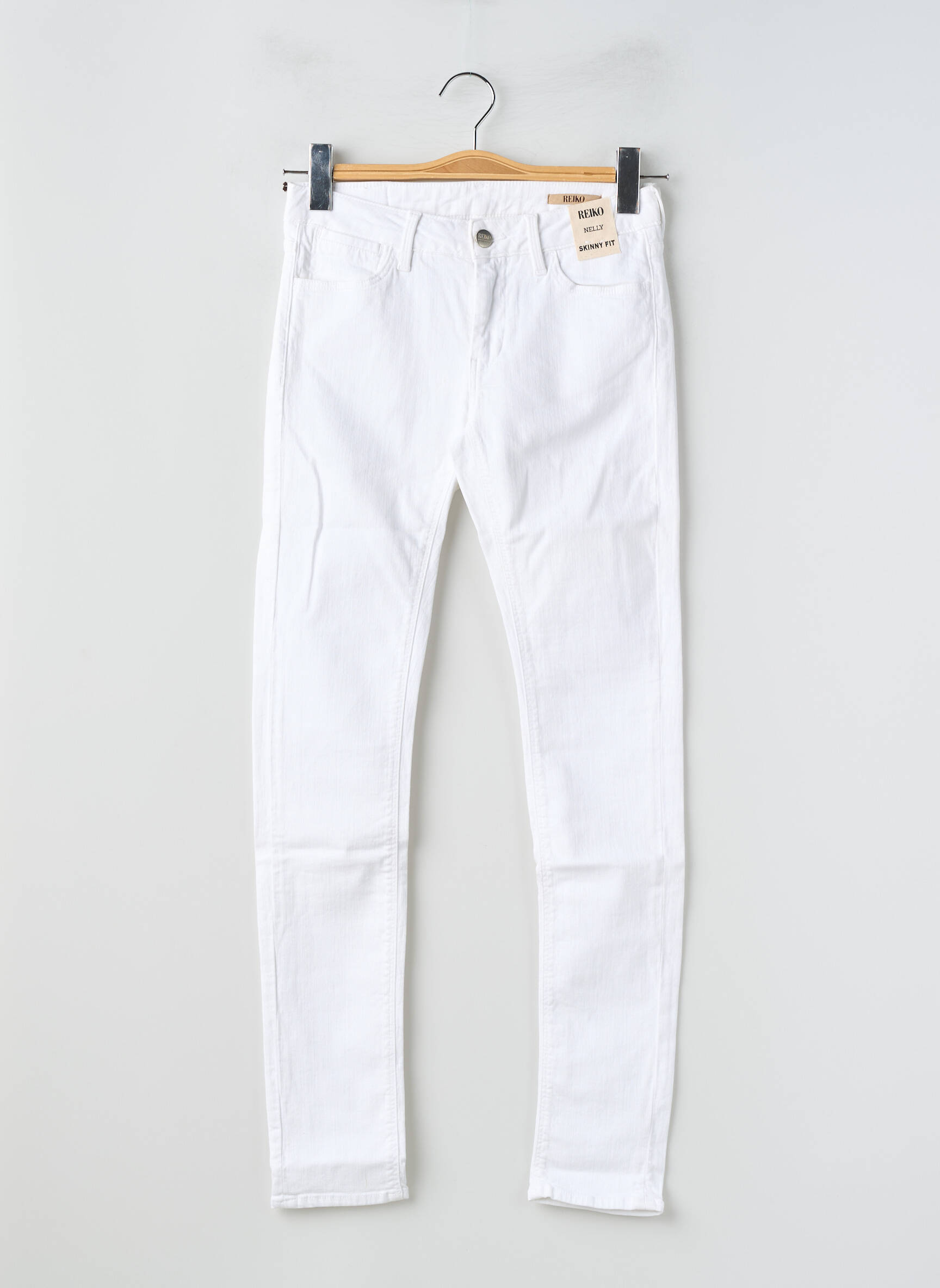 Jeans coupe slim taille basse taille basse blanc REIKO femme