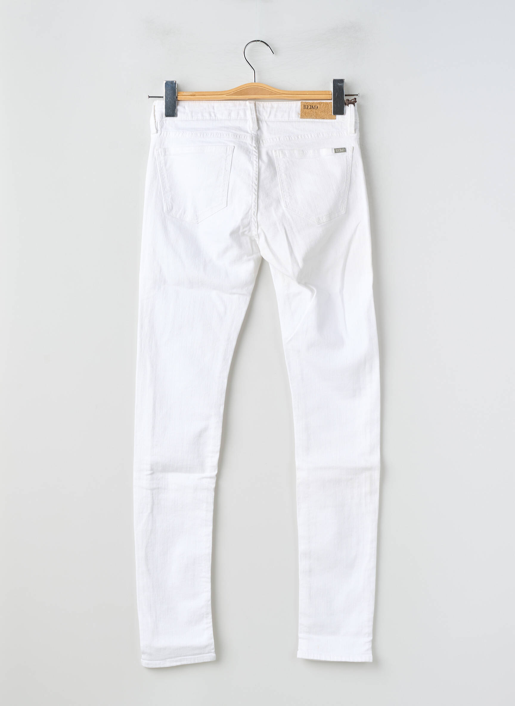 Jeans coupe slim taille basse taille basse blanc REIKO femme