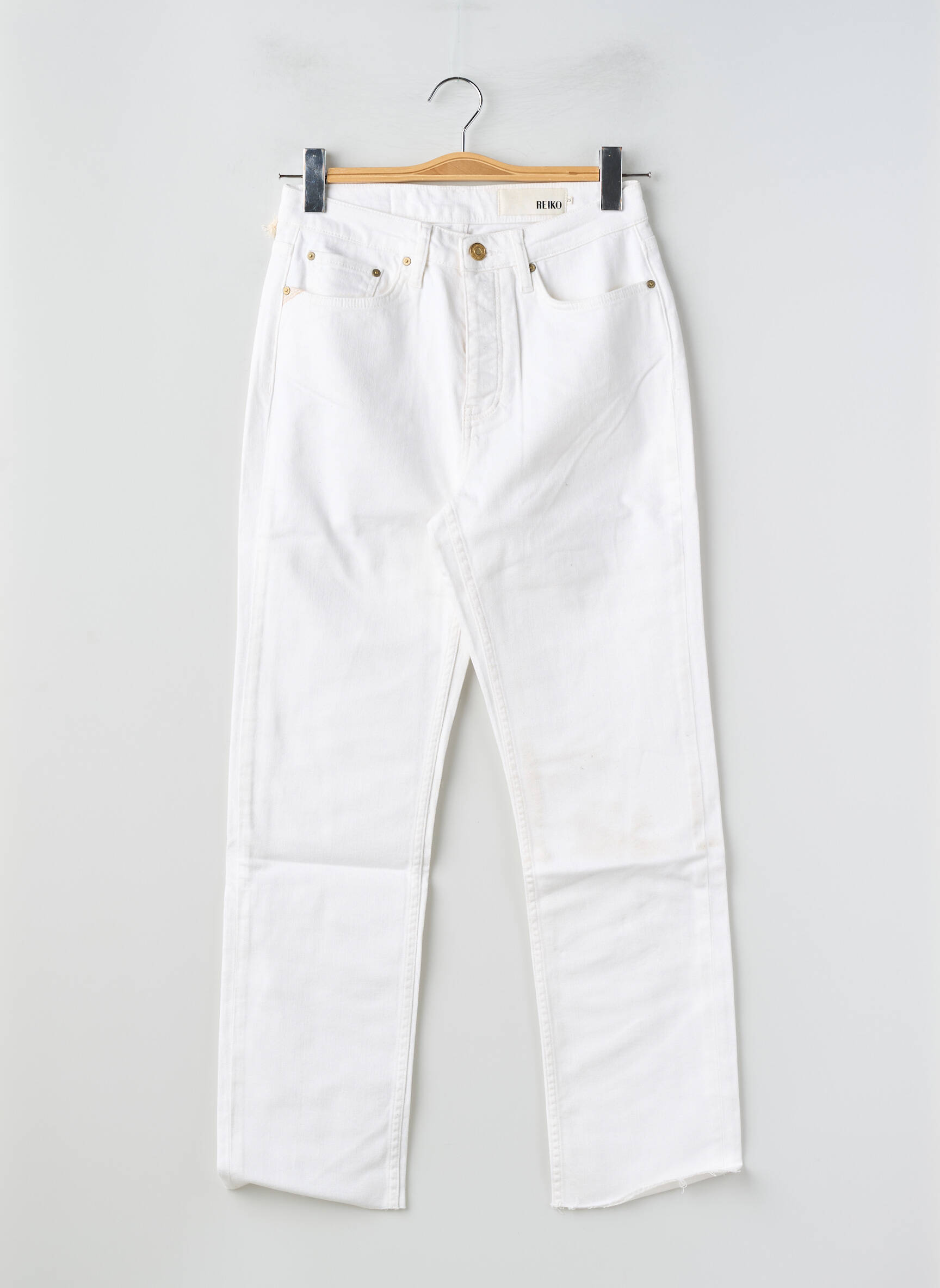 Jeans coupe droite stretch taille normale blanc REIKO femme