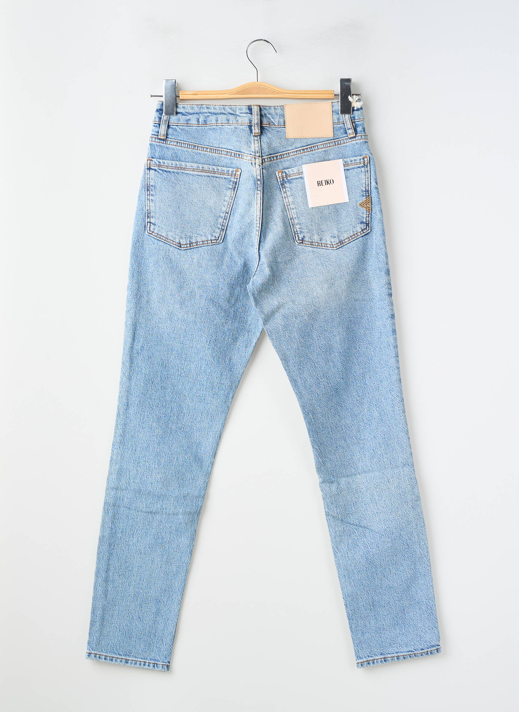 Jeans coupe slim taille haute taille haute bleu REIKO femme