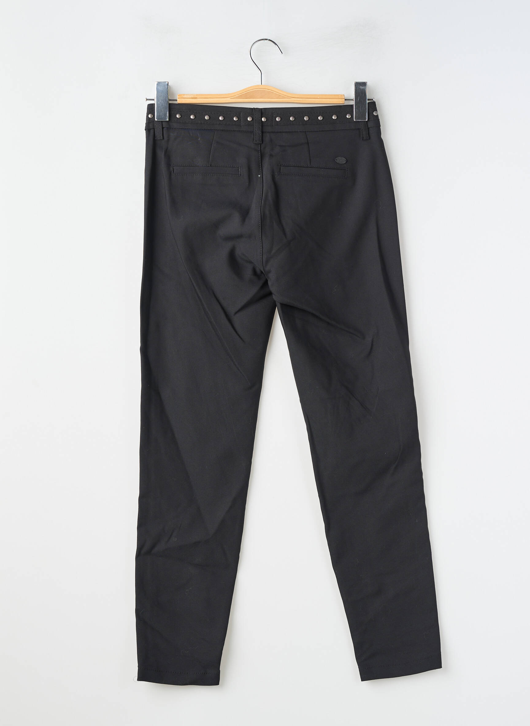 Pantalon chino tissage popeline taille normale noir FREEMAN T.PORTER femme