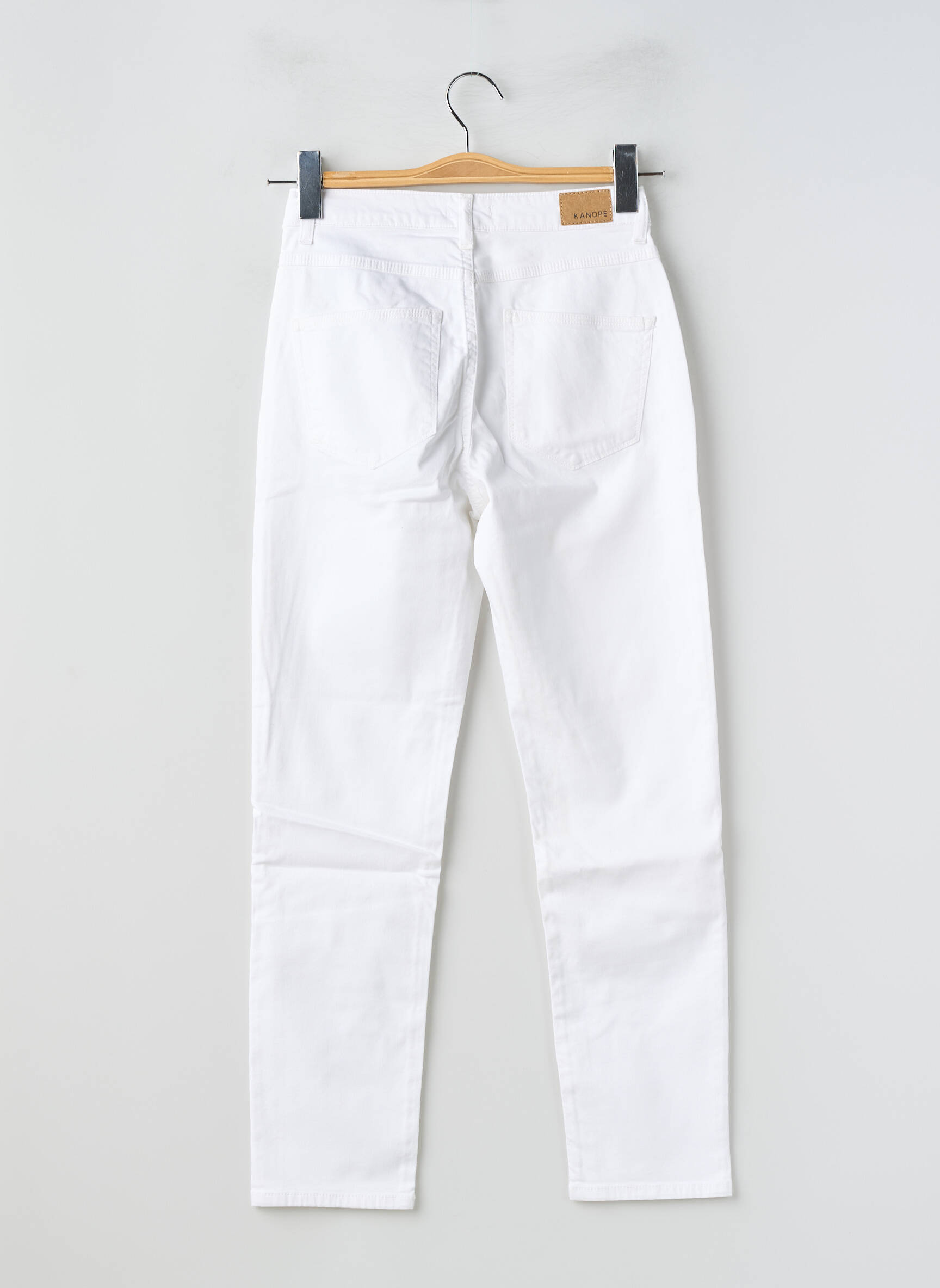 Pantalon slim taille haute taille haute blanc KANOPE femme