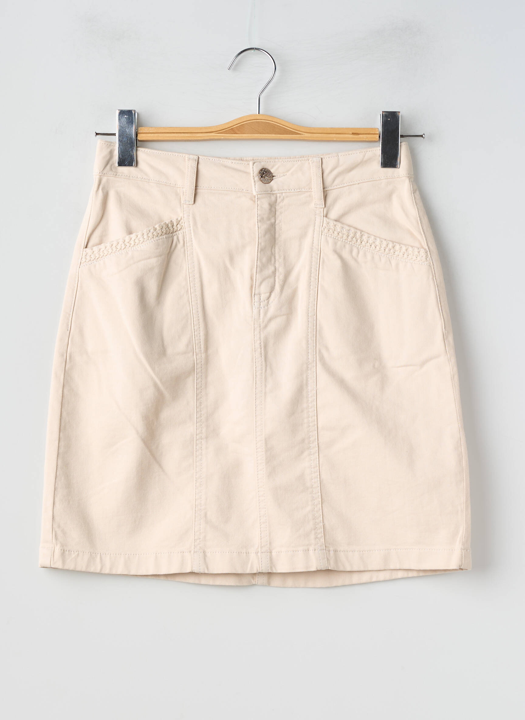 Jupe courte poches beige LOLA ESPELETA femme