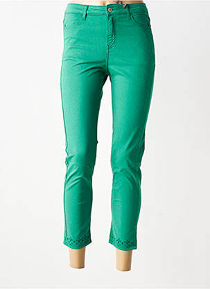 Jeans coupe slim stretch taille normale vert KANOPE femme