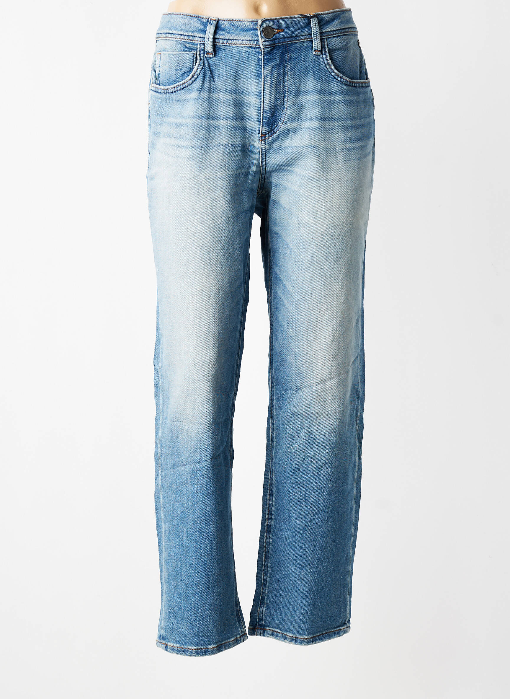 Jeans boyfriend stretch taille normale bleu FREEMAN T.PORTER femme