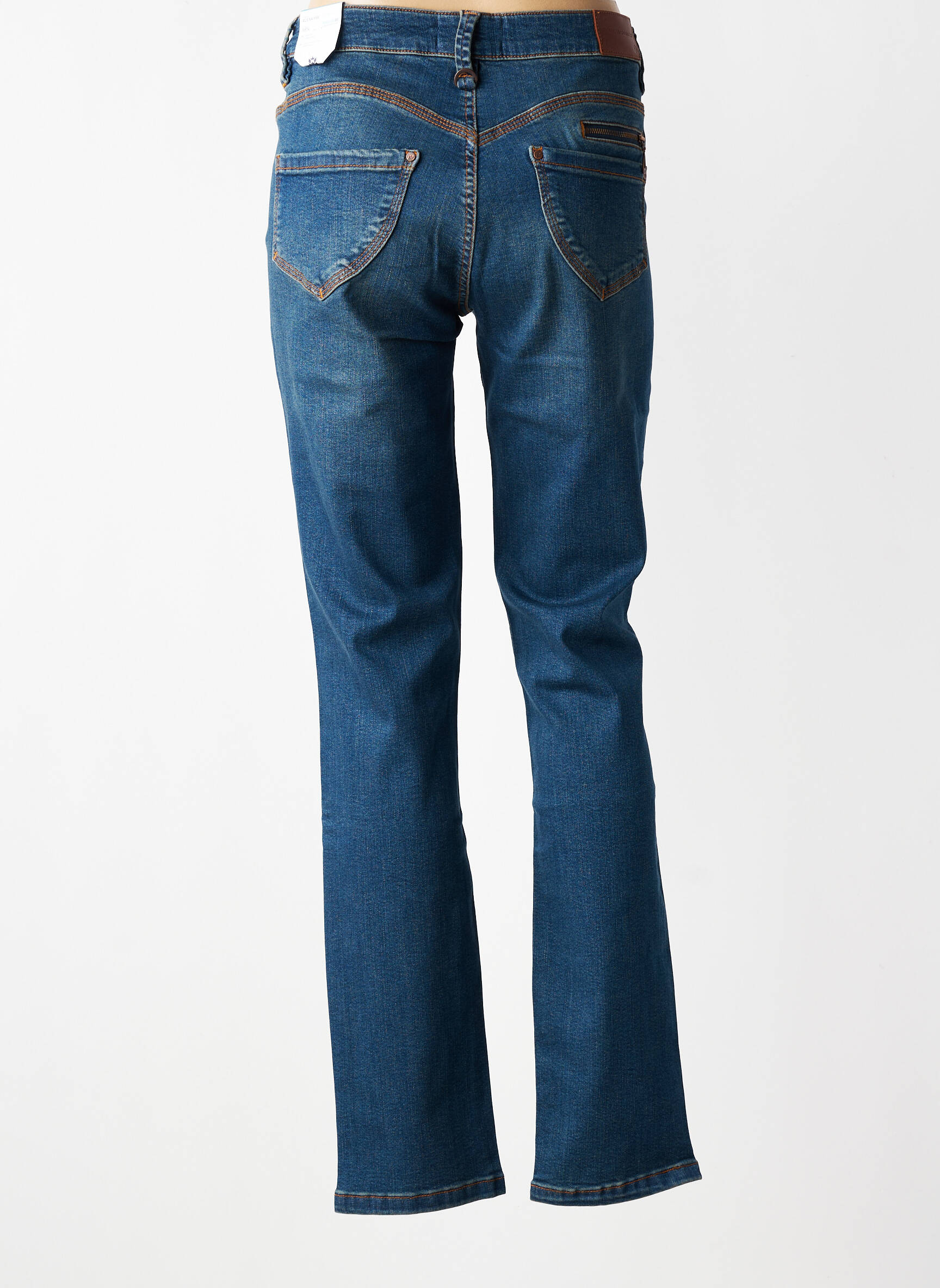 Jeans coupe slim stretch taille normale bleu FREEMAN T.PORTER femme
