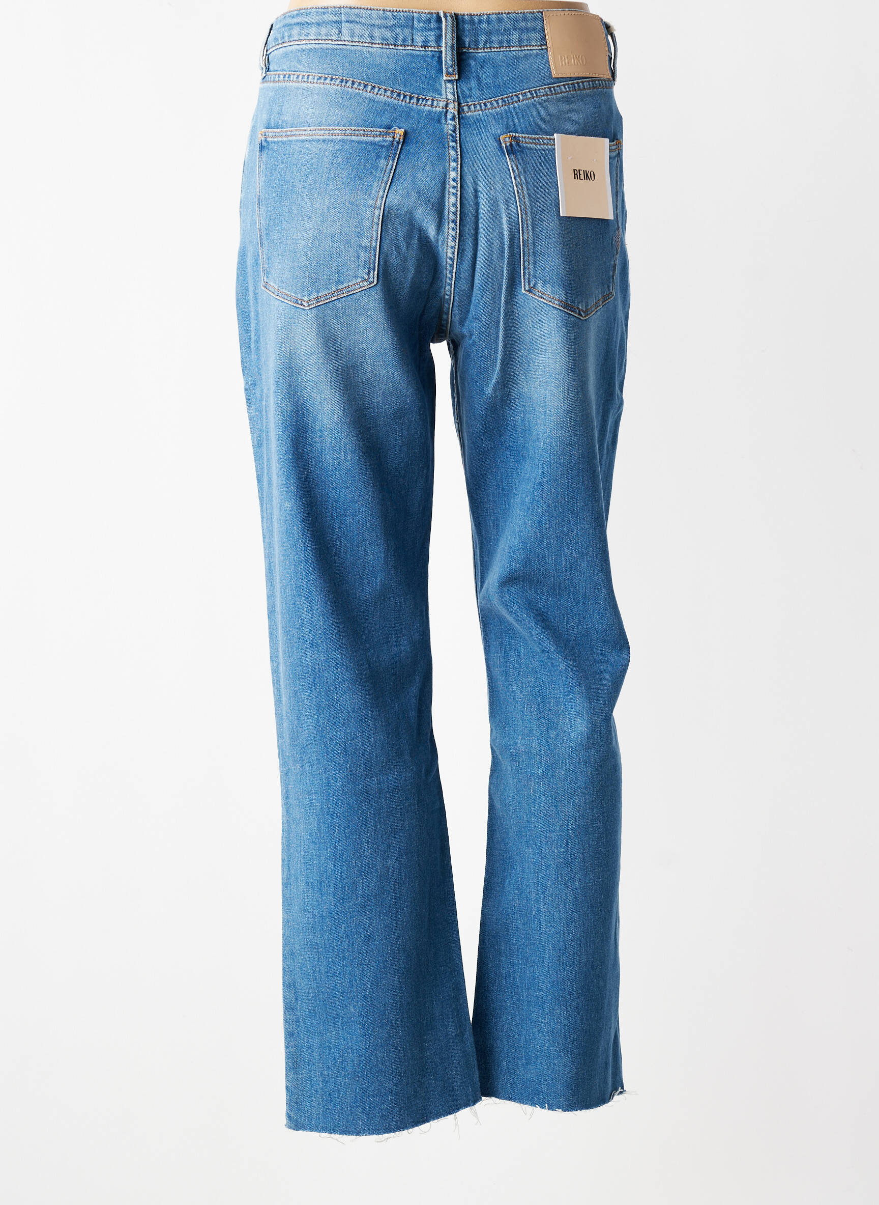 Jeans coupe droite stretch taille normale bleu REIKO femme