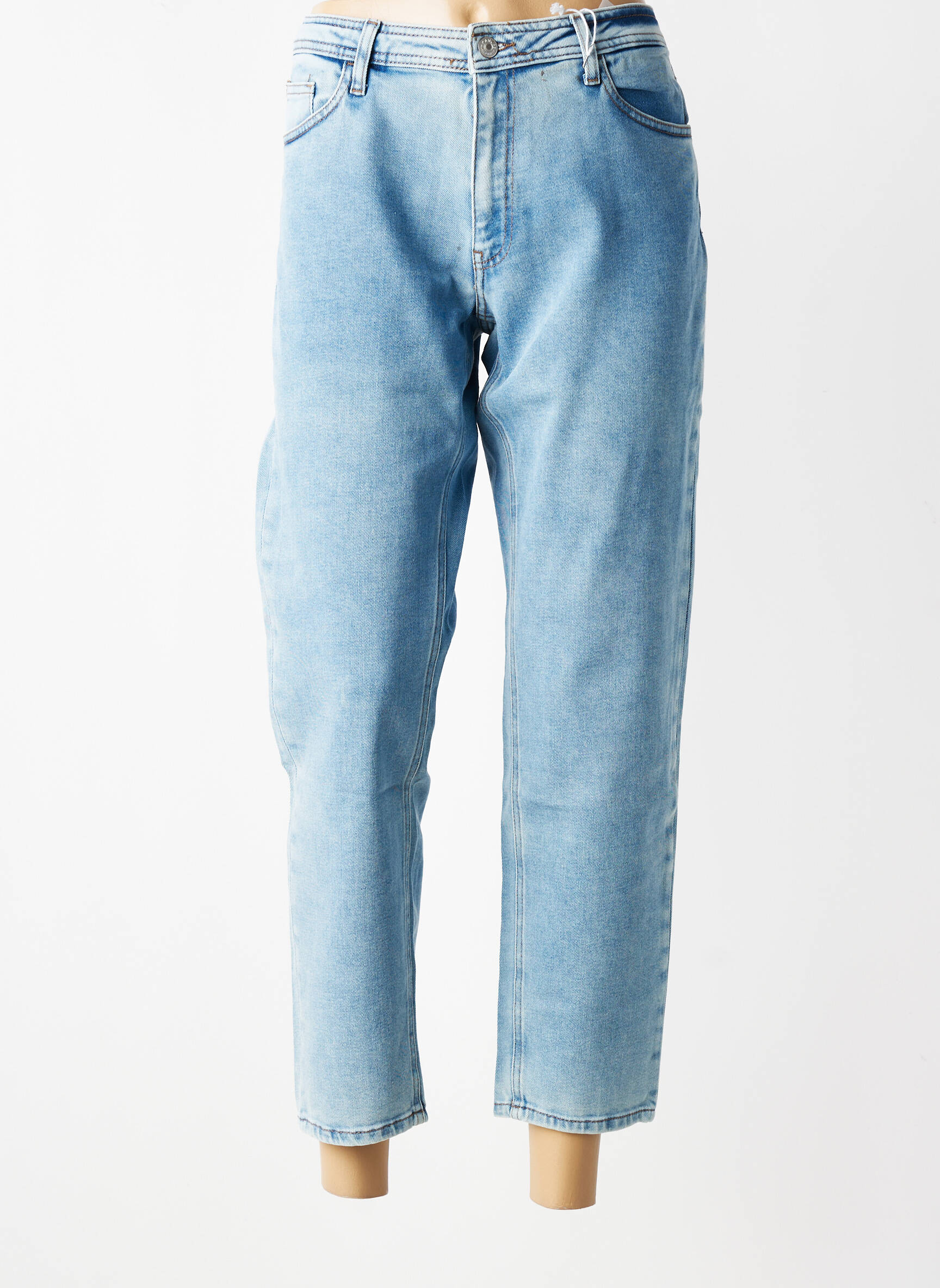Jeans coupe droite stretch taille normale bleu KANOPE femme