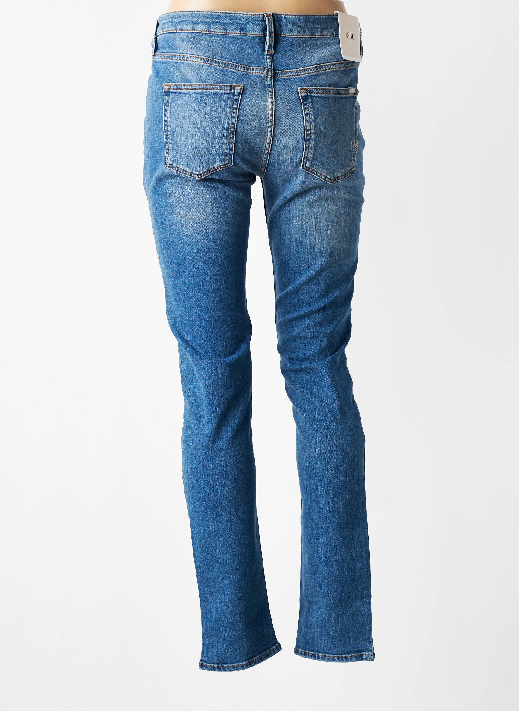 Jeans coupe slim stretch taille normale bleu REIKO femme