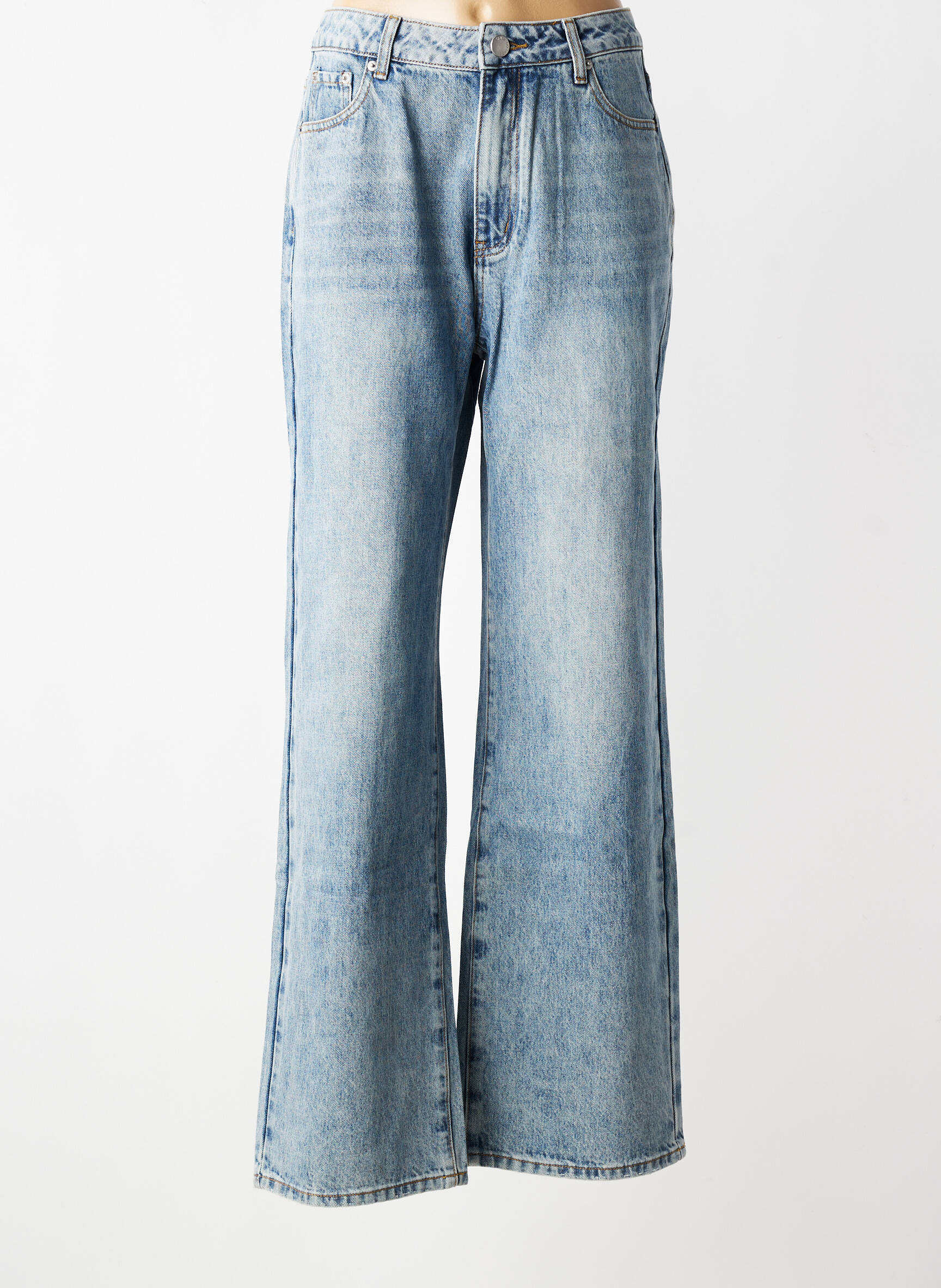 Jeans coupe large stretch taille normale bleu SUNCOO femme