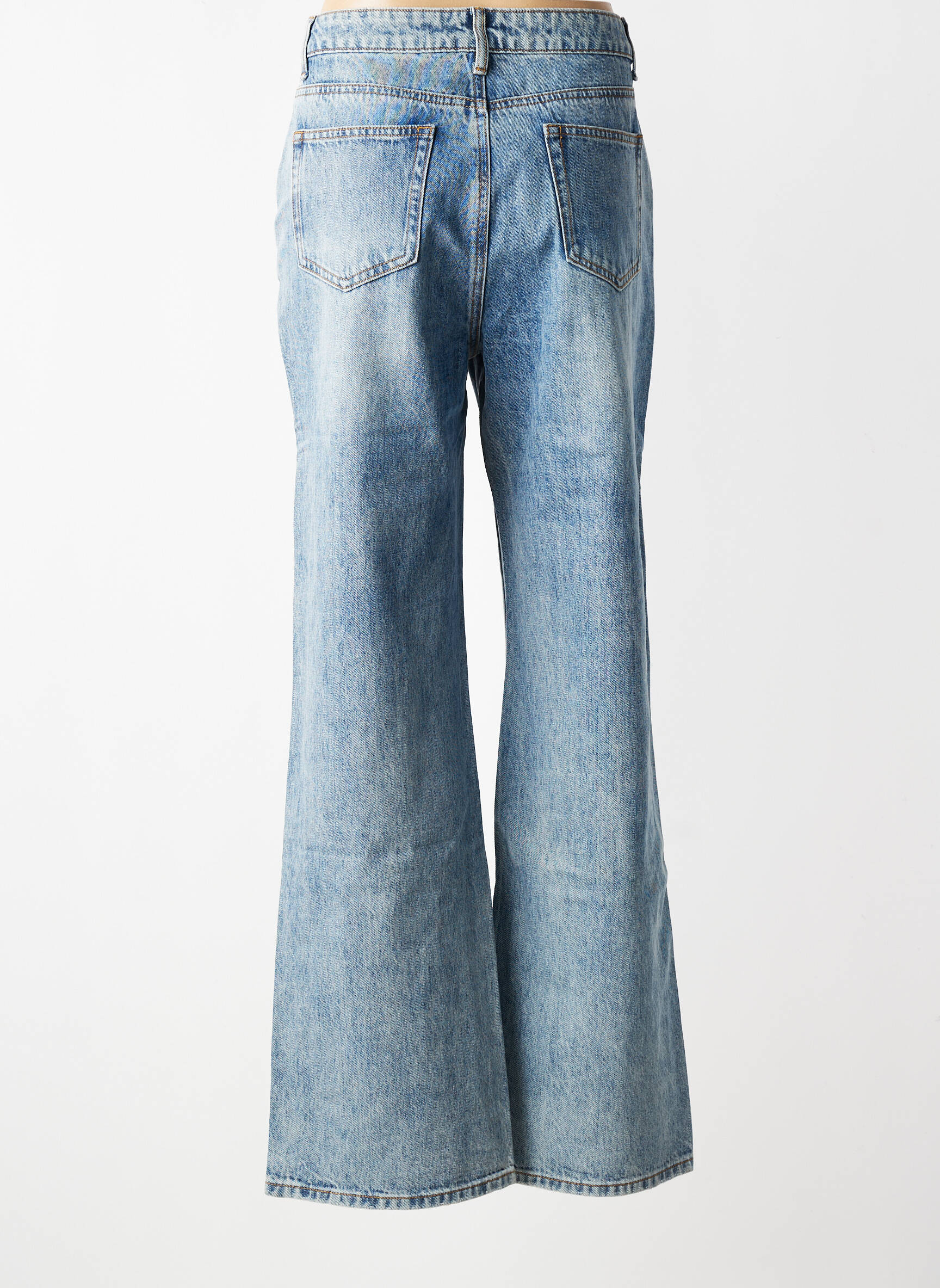 Jeans coupe large stretch taille normale bleu SUNCOO femme