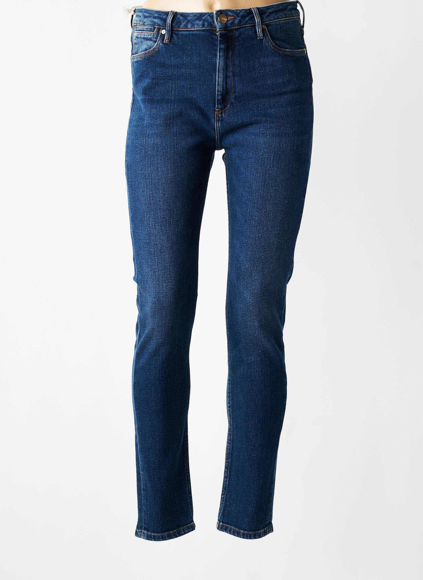 Jeans coupe slim taille haute taille haute bleu REIKO femme