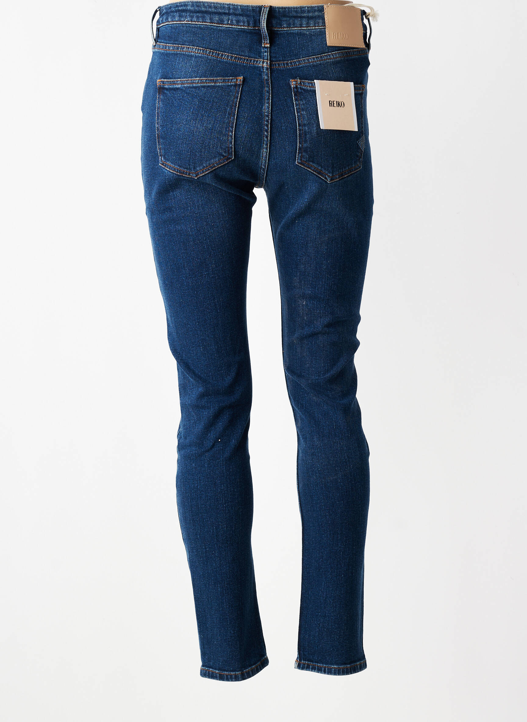 Jeans coupe slim taille haute taille haute bleu REIKO femme