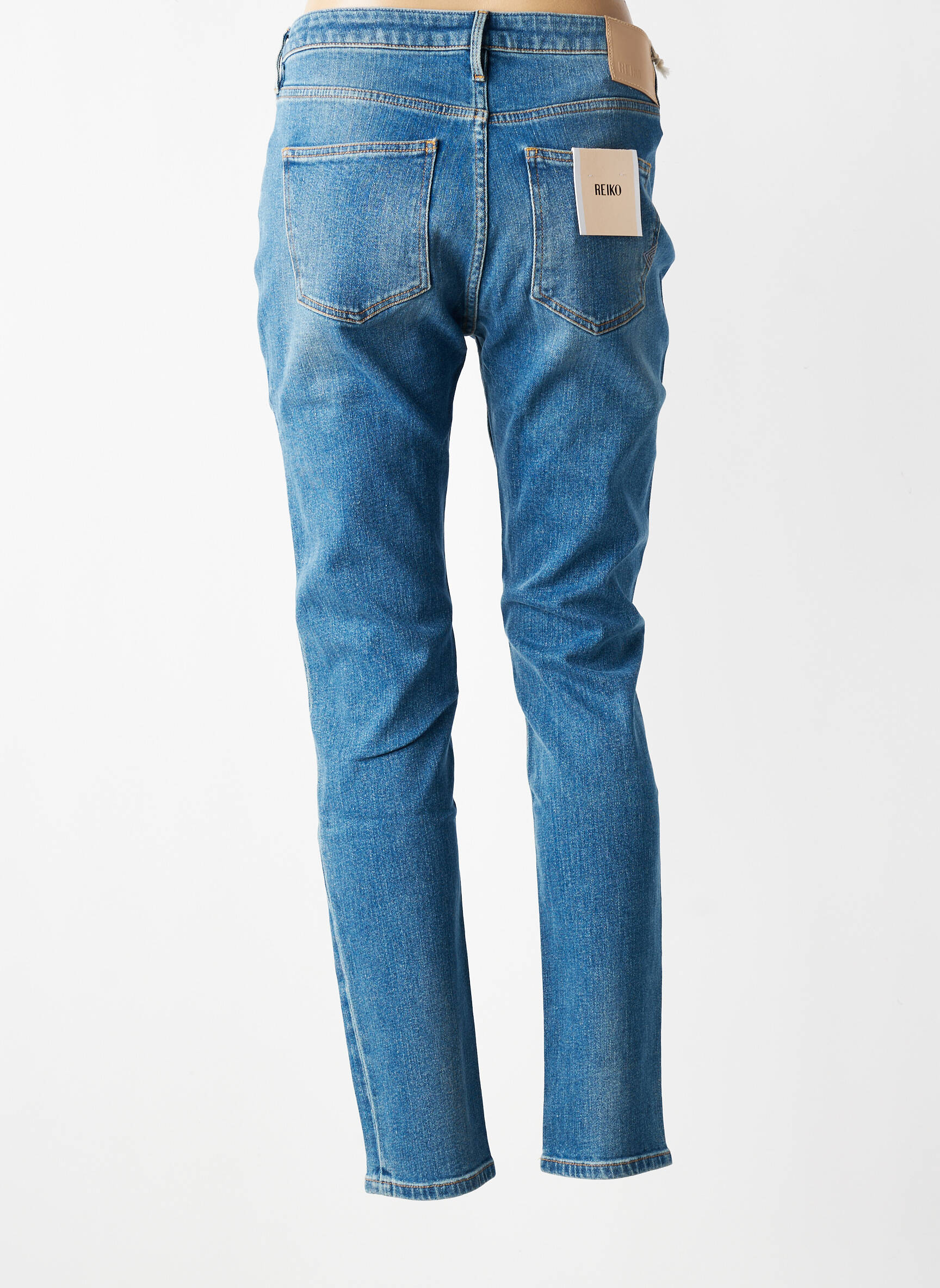 Jeans coupe slim taille haute taille haute bleu clair REIKO femme