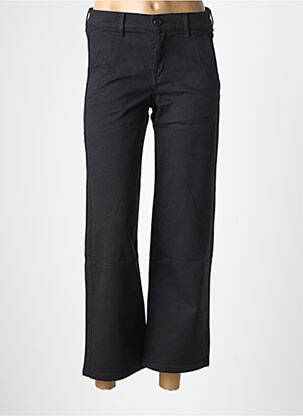 Pantalon chino fermeture zippée sous rabat boutonné taille normale noir HAPPY femme