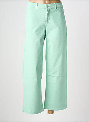 Pantalon large fermeture zippée sous rabat boutonné taille normale vert HAPPY femme